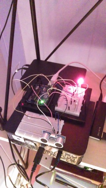 Arduino, raspberry pi, ultrasonic sensor with go-cortex